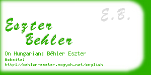 eszter behler business card